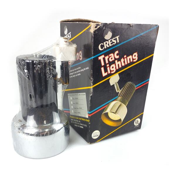 Vintage Crest Track Lighting Lamp Light, Sealed in Box UL Listed CHROME 18-028 - Picture 2 of 9